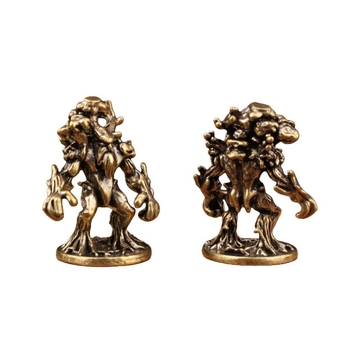 Sárgaréz-fa-szellem figura, retro stílusú kézműves modell asztali dísz