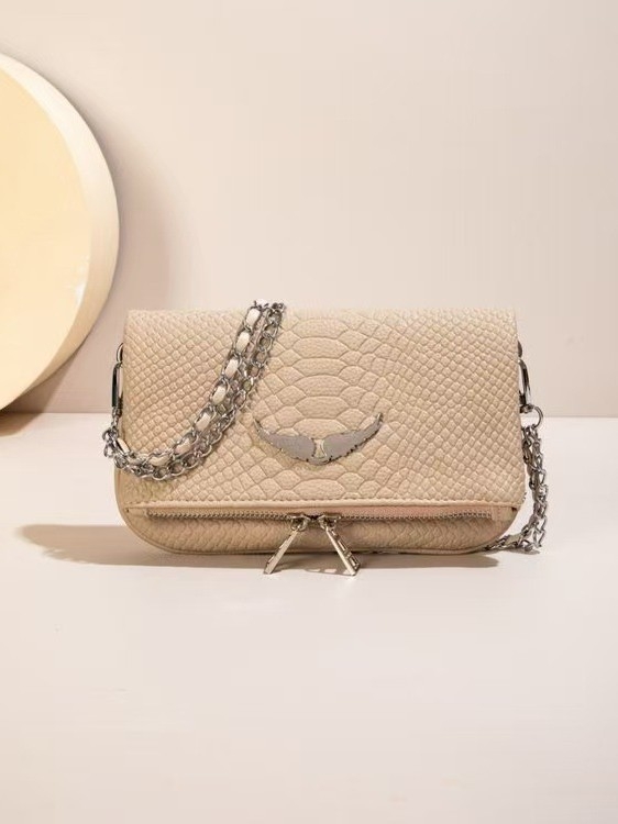Női crossbody táska kígyó mintás szárnyakkal ZV, boríték-stílusú, 2026-os új modell, könnyű luxus láncos vállpánttal