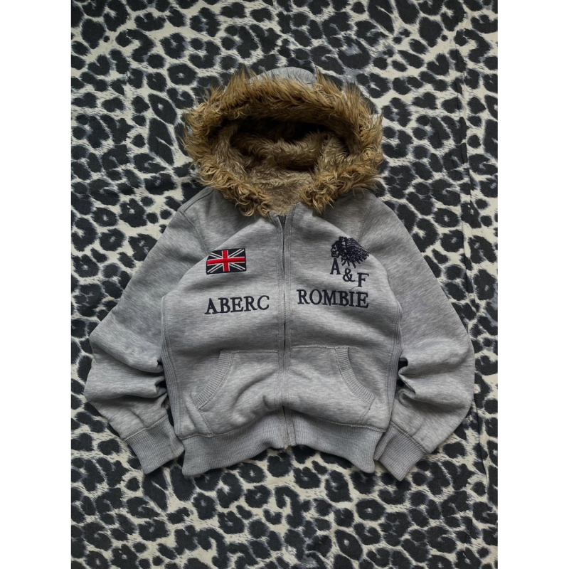 Y2K-stílusú laza kapucnis pulóver nyomtatott mintával, hosszú ujjú, retro streetwear