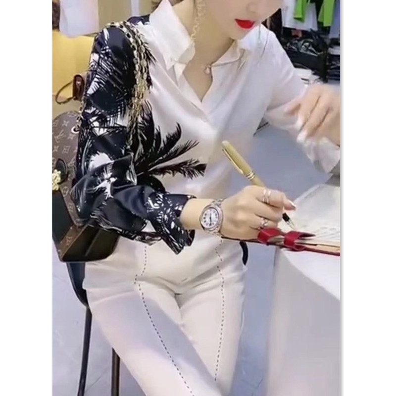 88177 2026 Ősz-Tél Slim-fit hosszú ujjú nyomtatott blúz nőknek