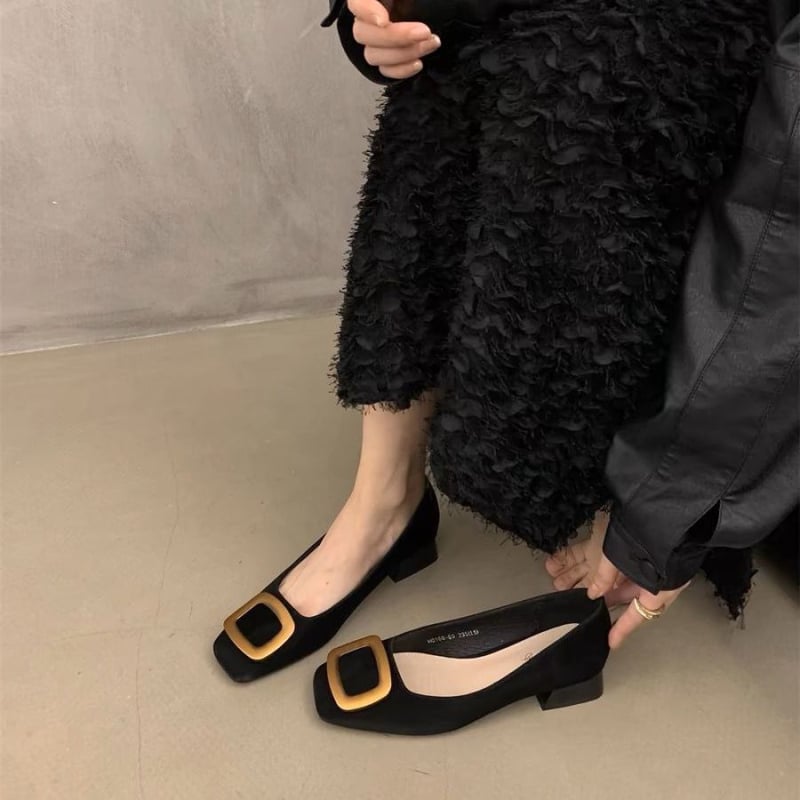 Női fekete loaferok koreai stílusban, casual, 2024-es új modell, puha talp, francia elegáns hatású dizájn mindennapi használatra