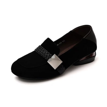 Női loaferek kerek orrú, szövött mintázatú, slip-on, velúr bőr