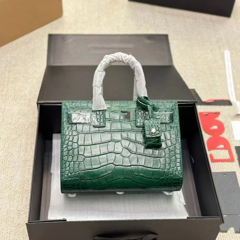 Női krokodilminta bőrből készült crossbody válltáska, nagy kapacitású