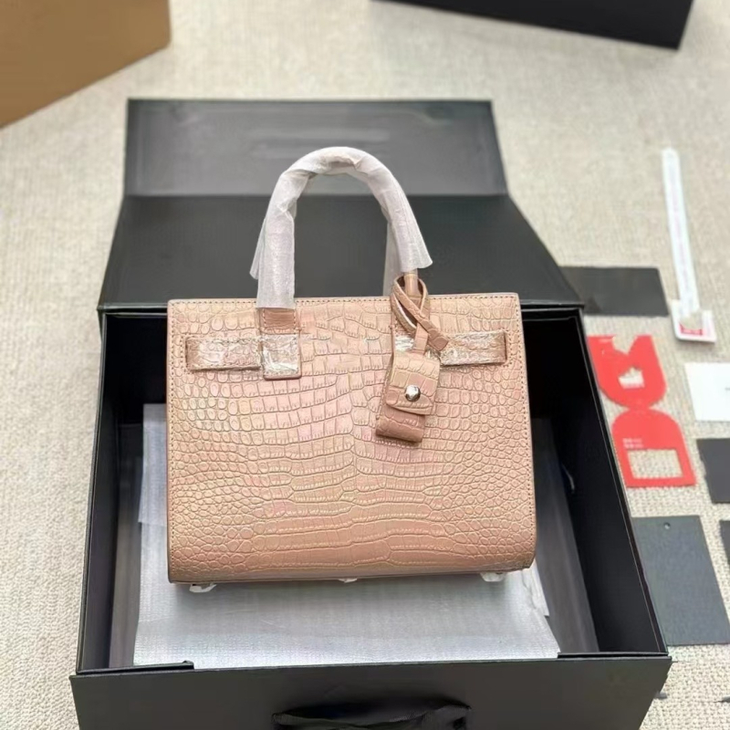 Női krokodilminta bőrből készült crossbody válltáska, nagy kapacitású