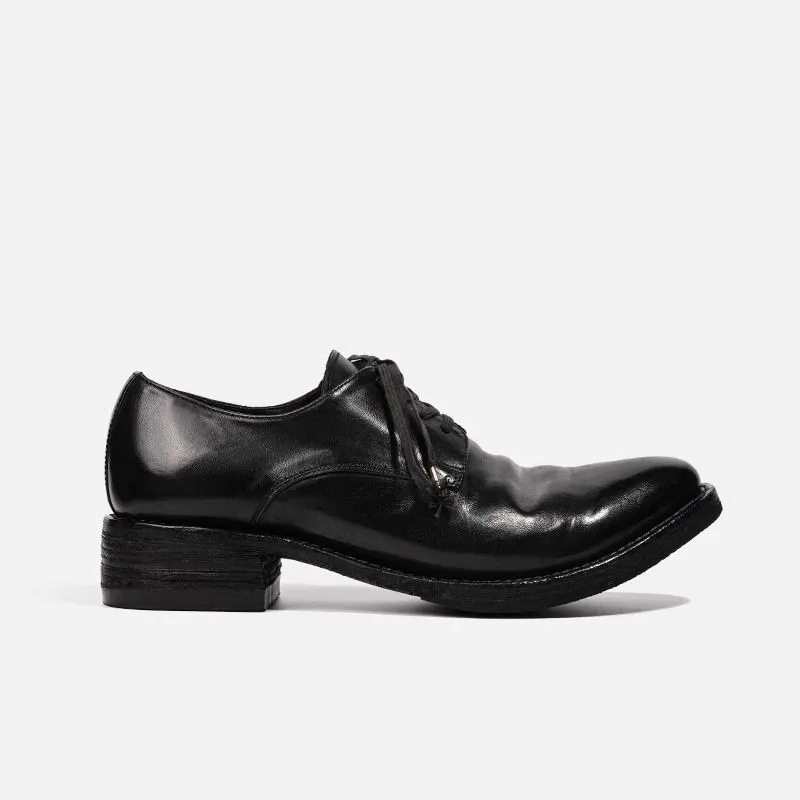 Pantofi Derby pentru bărbați cu vârf ascuțit, stil nișă inspirat de vrăjitoare, pantofi de birou cu talpă groasă și toc mediu pentru înălțime, casual-elegant