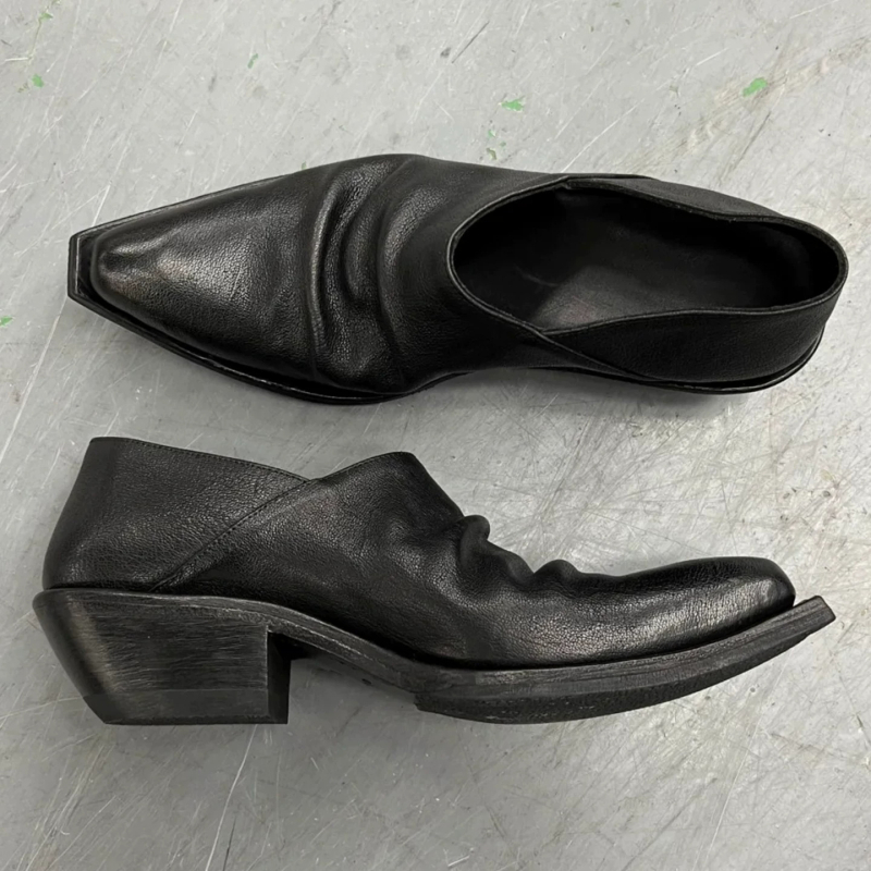 Mocasini pentru bărbați, stil casual modern, pantofi Derby din piele cu talpă groasă pentru creșterea înălțimii, slip-on