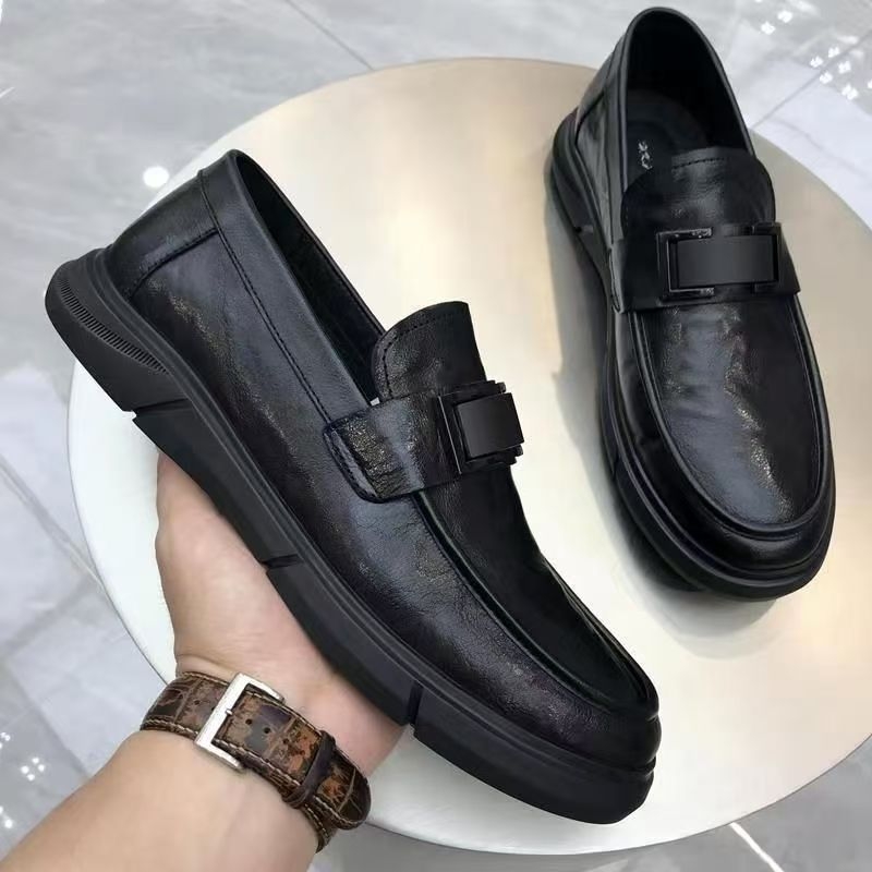 Pantofi bărbați din piele, slip-on pentru toamnă, stil casual și de afaceri, talpă moale, respirabilă.