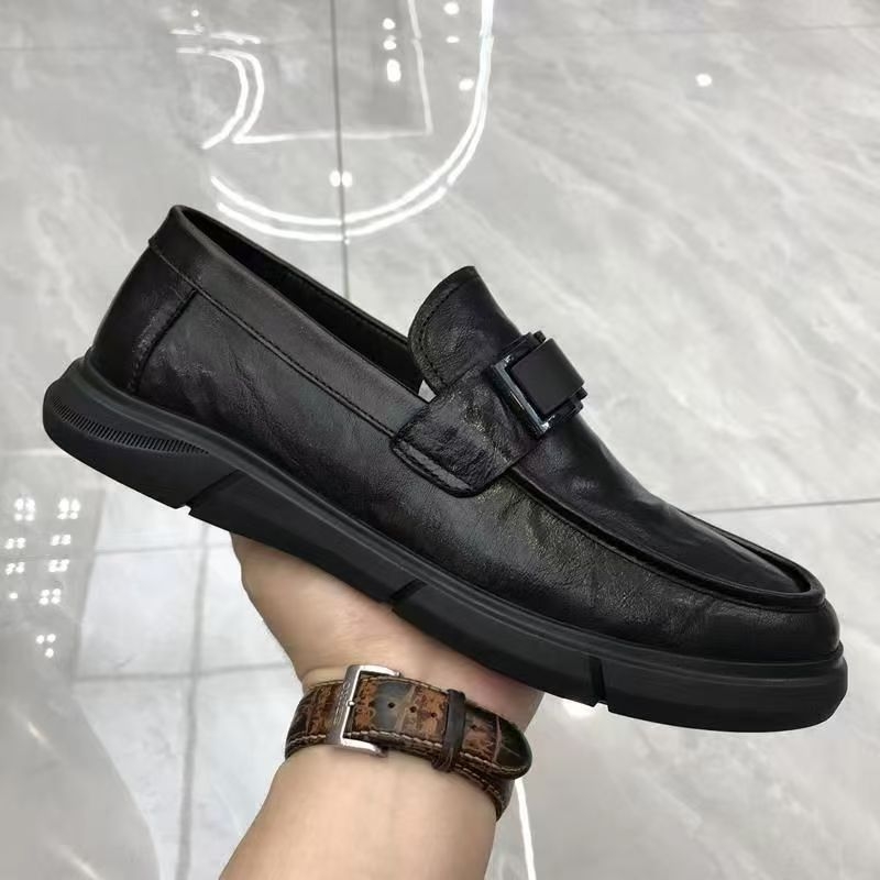 Pantofi bărbați din piele, slip-on pentru toamnă, stil casual și de afaceri, talpă moale, respirabilă.