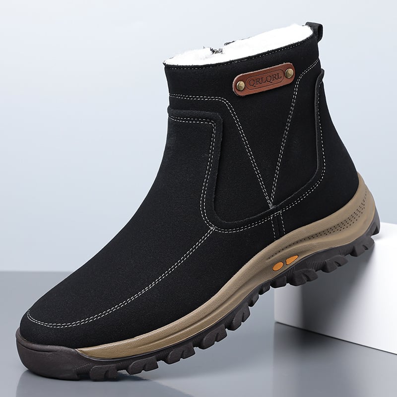 Cizme de iarnă pentru bărbați din velur, căptușire caldă, fermoar lateral, model 65922