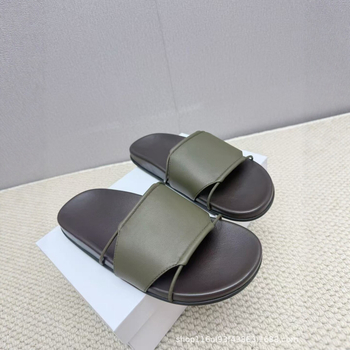 Női valódi bőrből készült lapos szandál, márka nélküli, minimalist stílus, kényelmes mindennapi viselet