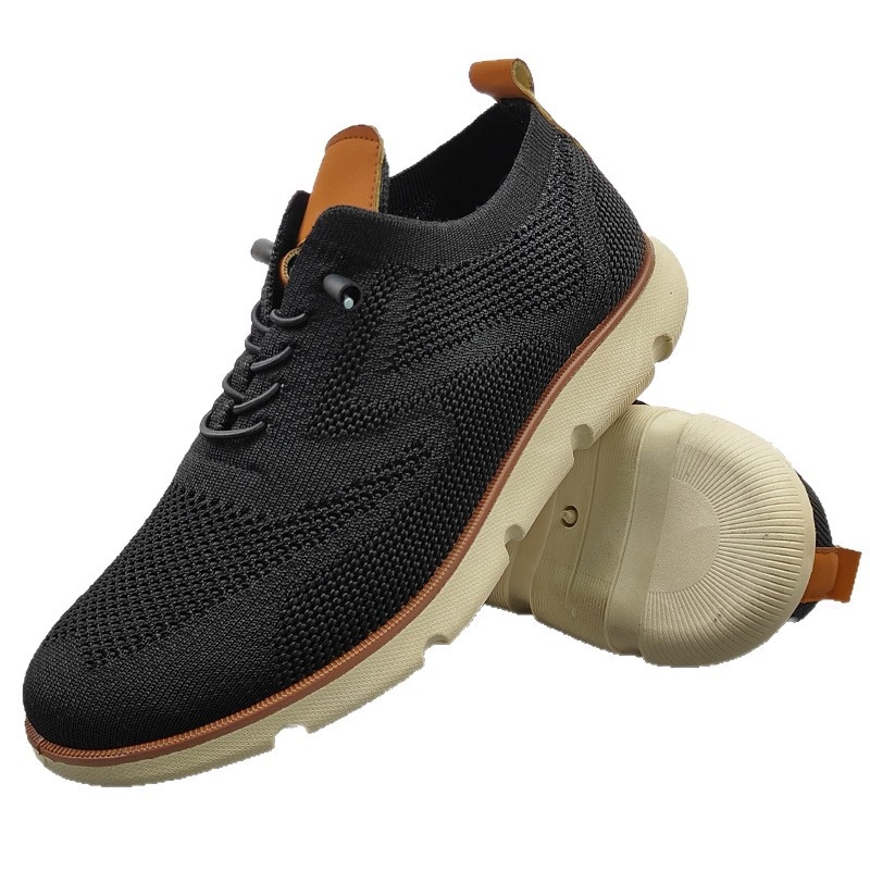 Férfi Slip-On sportcipő, lélegző Flyknit felsőrész, mindennapi sneakers stílusban