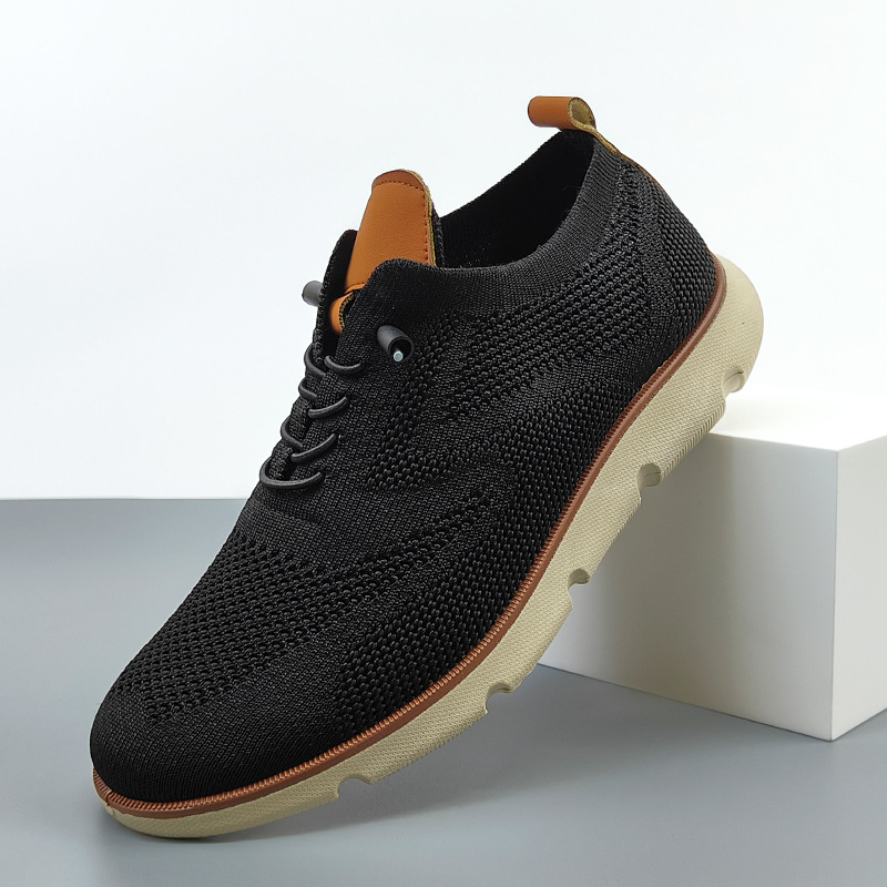 Férfi Slip-On sportcipő, lélegző Flyknit felsőrész, mindennapi sneakers stílusban