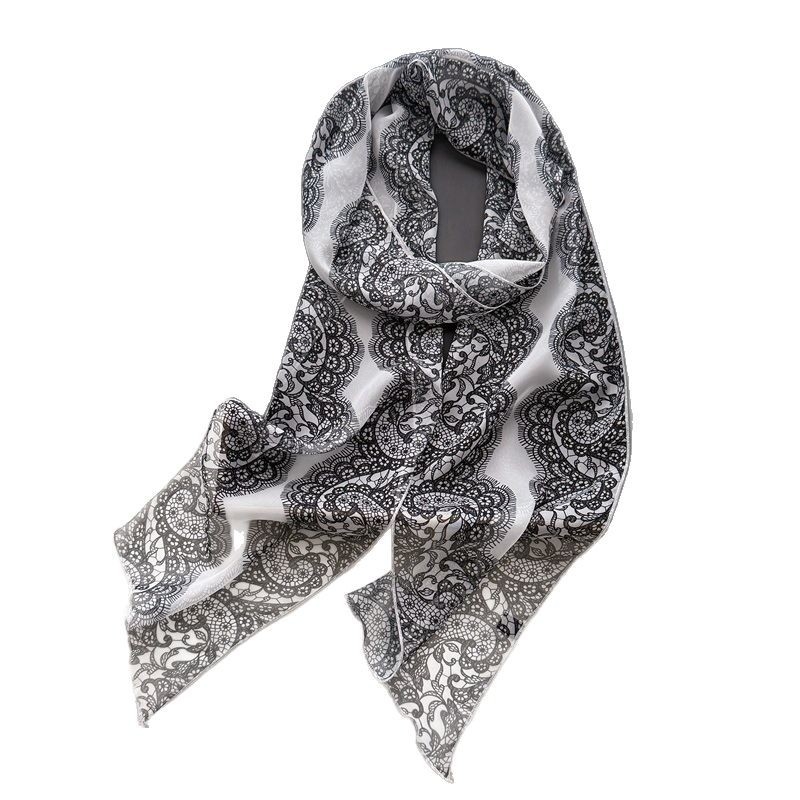 Női chiffon sál, könnyű és lélegző, bőrbarát, hosszú 20×200 cm, poliészter-chiffon