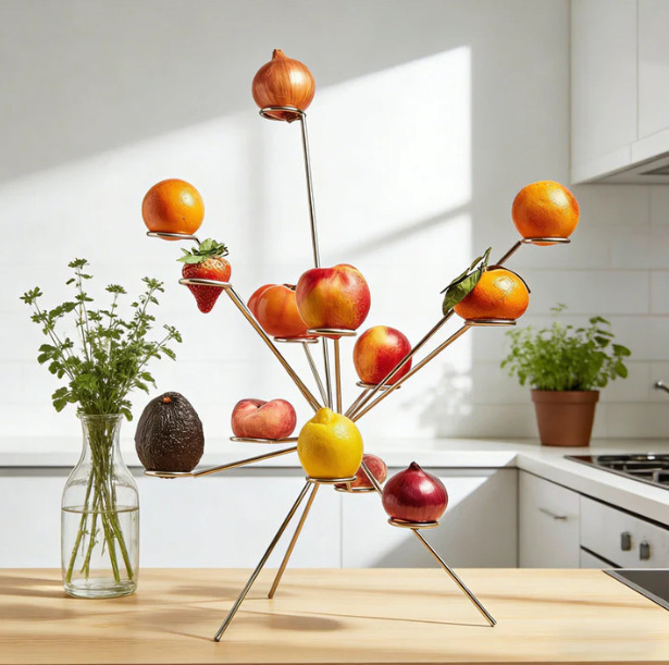 Exploding Fruit Bowl - fém gyümölcstál, minimalist design dekoráció