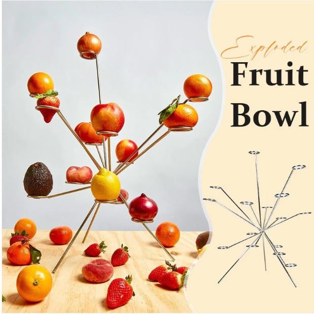 Exploding Fruit Bowl - fém gyümölcstál, minimalist design dekoráció