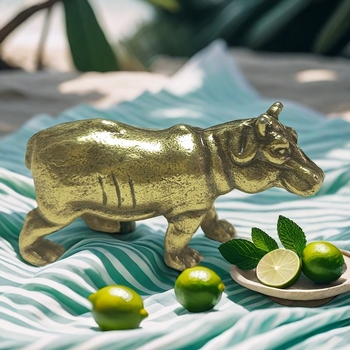 Masszív réz hippo-tea-pet dísz