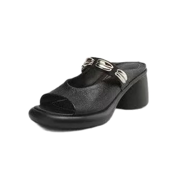 Sandale dama vară 2026 toc bloc, vârf deschis, slip-on