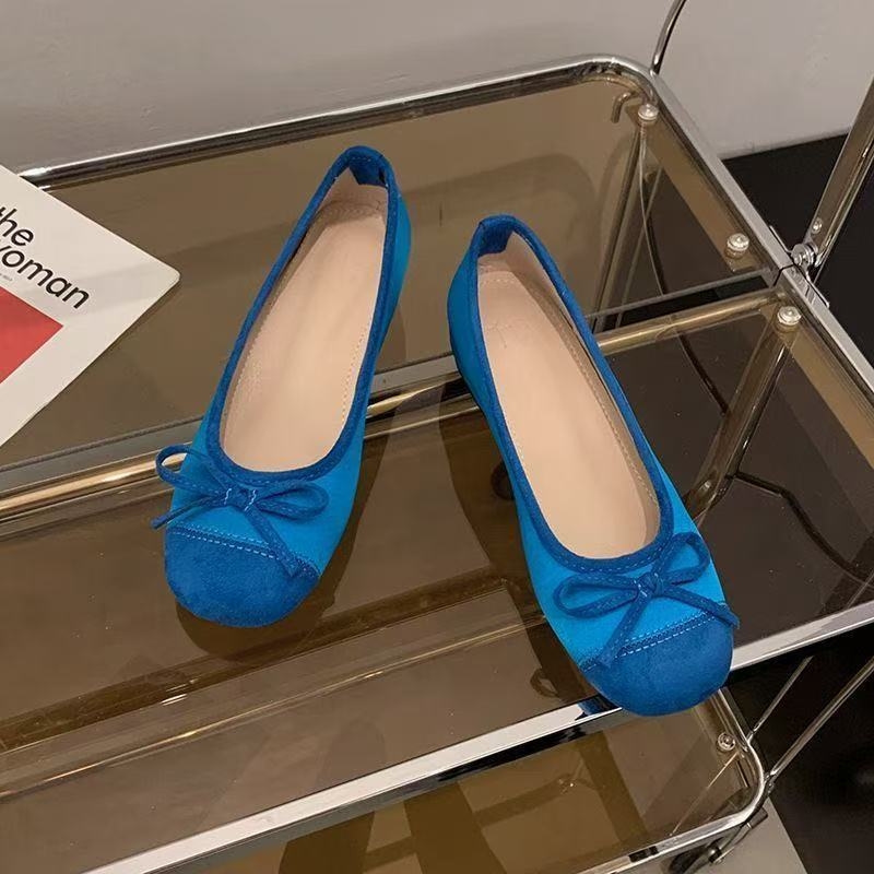 Női francia stílusú masni kötésű magasságot növelő balerina cipő, 2026-os modell, elegáns Mary Jane cipő