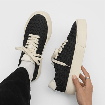 2026-os új alacsony fazonú, légáteresztő férfi cipő, kézműves szövésű, divatos hétköznapi sneaker, modell X299