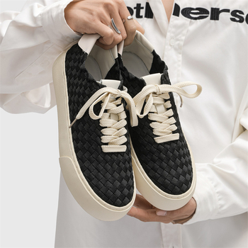 2026-os új alacsony fazonú, légáteresztő férfi cipő, kézműves szövésű, divatos hétköznapi sneaker, modell X299