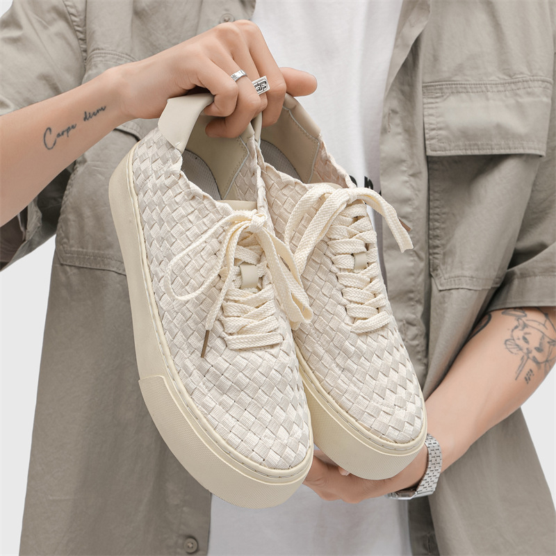 2026-os új alacsony fazonú, légáteresztő férfi cipő, kézműves szövésű, divatos hétköznapi sneaker, modell X299