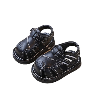 Squeaky bébi járócipő – puha talpú, zárt orr, csíkos mintázat, Velcro, uniszex, 6–36 hónap