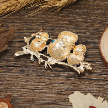 Kristályos bagoly brooch ruházathoz – vintage uniszex kiegészítő