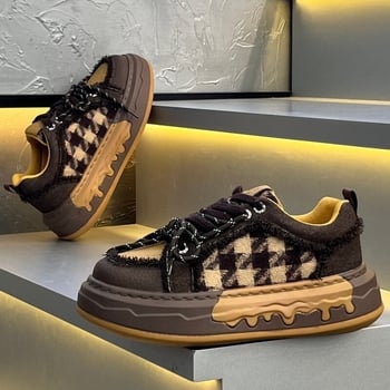Pantofi sport pentru bărbați, primăvara 2026, blocuri de culoare, din pânză, respirabili, talpă groasă, casual