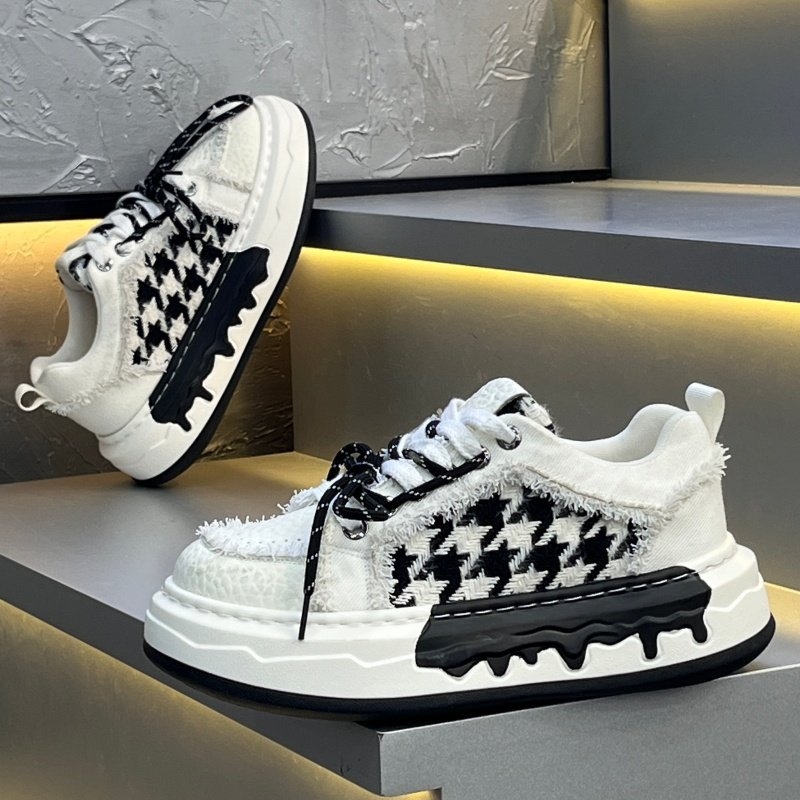 Pantofi sport pentru bărbați, primăvara 2026, blocuri de culoare, din pânză, respirabili, talpă groasă, casual