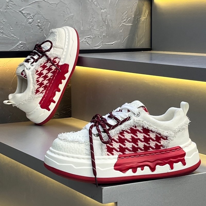 Pantofi sport pentru bărbați, primăvara 2026, blocuri de culoare, din pânză, respirabili, talpă groasă, casual