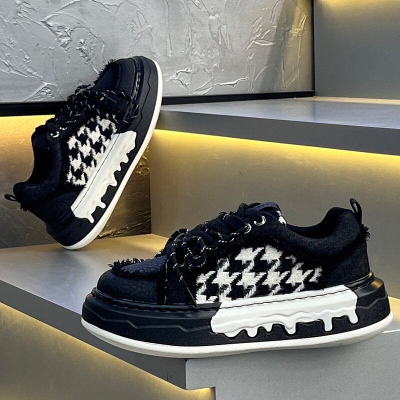 Pantofi sport pentru bărbați, primăvara 2026, blocuri de culoare, din pânză, respirabili, talpă groasă, casual