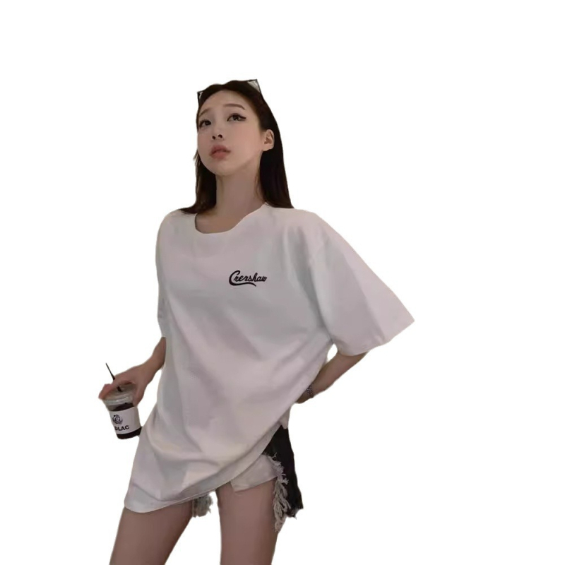 Női Milk Silk rövid ujjú felső, kerek nyak, laza szabás, tavasz-nyár, Pitaya szín