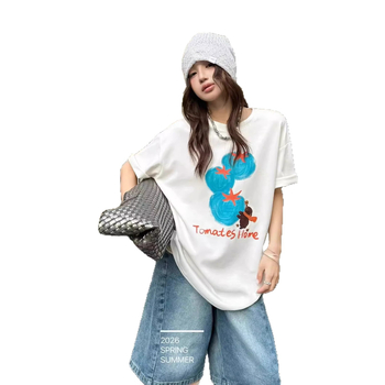 Tricou lejer pentru femei, cu guler rotund, lungime medie, mâneci scurte, stil coreean de vară, casual, din Milk Silk