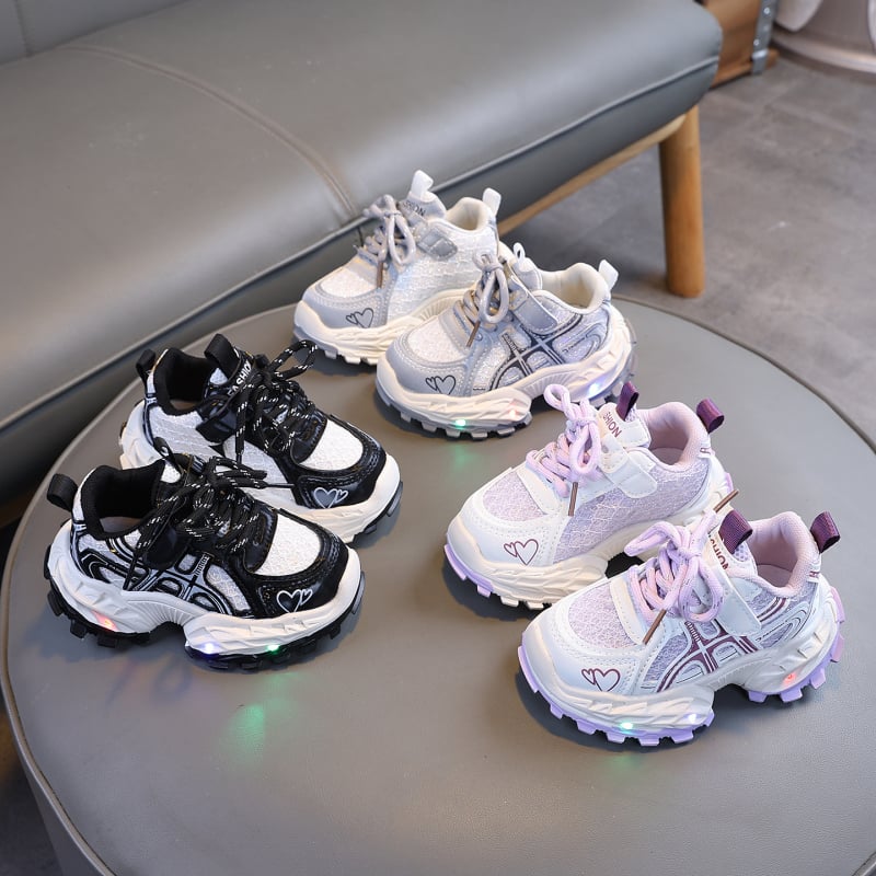 Adidași pentru copii luminoși, în stil dad shoes, respirabili, talpă moale antiderapantă, sneakers casual primăvara 2026