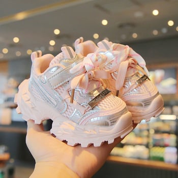 Pantofi pentru copii din plasă respirabilă, primăvară–toamnă, adidași sport moderni pentru copii, talpă groasă, stil dad shoes