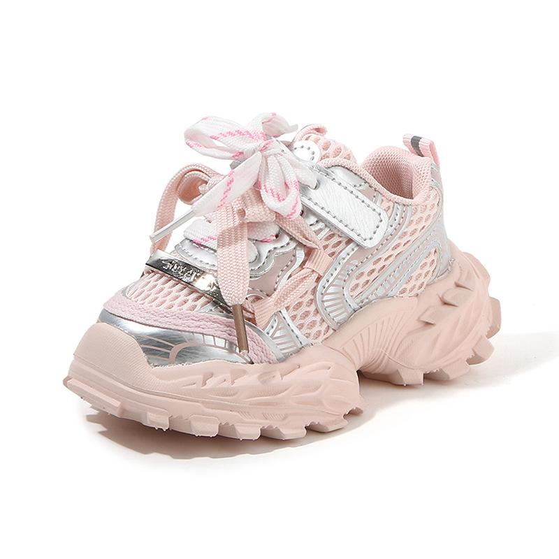 Pantofi pentru copii din plasă respirabilă, primăvară–toamnă, adidași sport moderni pentru copii, talpă groasă, stil dad shoes