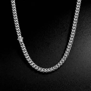 Férfi kubán lánc rozsdamentes acélból, arany- és ezüstözött, hiphop stílusú ékszer, hossz 71–80 cm