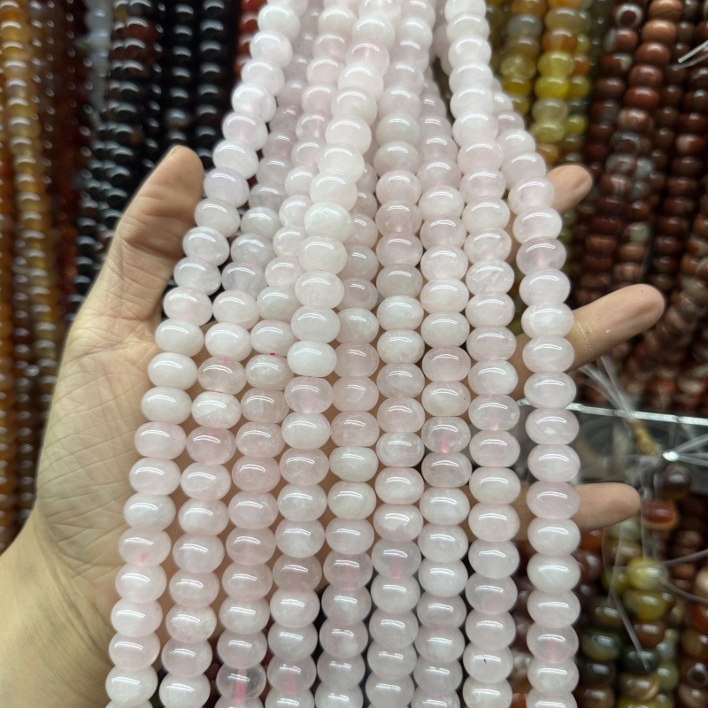 8mm jáde vörös achát abakusz gyöngyök totémás mintázattal DIY ékszerkészítéshez és ruházati kiegészítőkhöz – félig kész