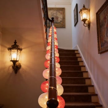 LED σχοινάκι με βαμβακερά μπαλάκια για χριστουγεννιάτικη διακόσμηση, 100 LED, μήκη 1,6 m ή 3,2 m, απαλό λαμπύρισμα για παιδικό δωμάτιο