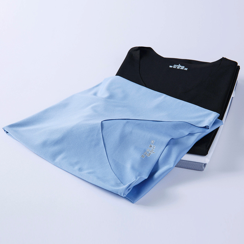 Vesta pentru bărbați fără cusături din ice silk, croială Slim, strat de bază respirabil pentru sport