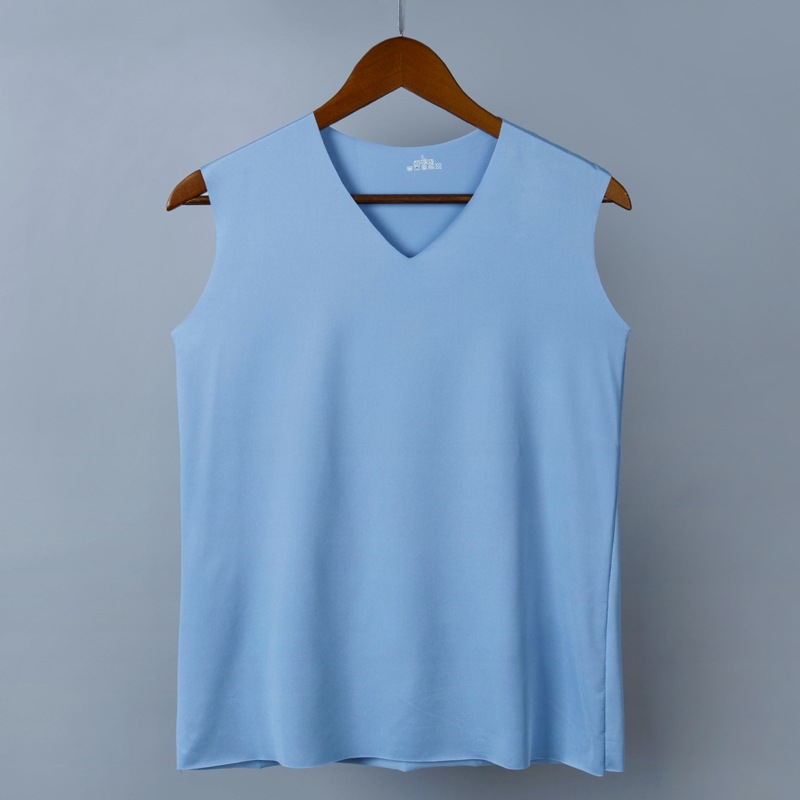 Vesta pentru bărbați fără cusături din ice silk, croială Slim, strat de bază respirabil pentru sport