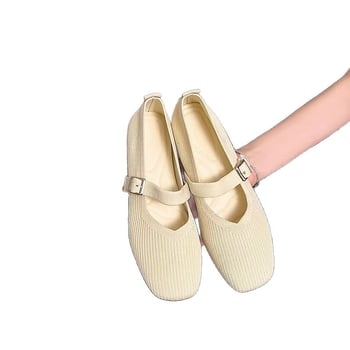 Loafers pentru femei, mărime mare, din plasă tricotată, cu curea simplă, respirabili, stil casual
