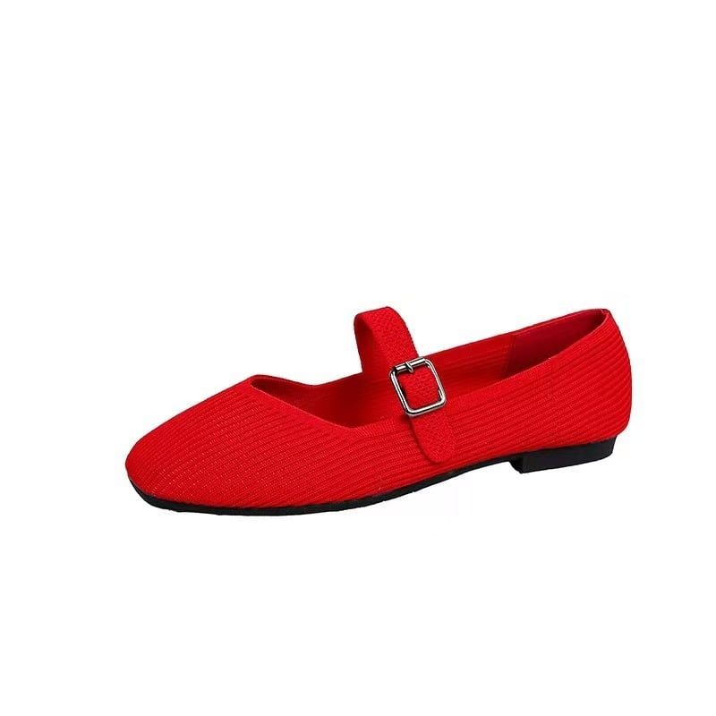 Loafers pentru femei, mărime mare, din plasă tricotată, cu curea simplă, respirabili, stil casual