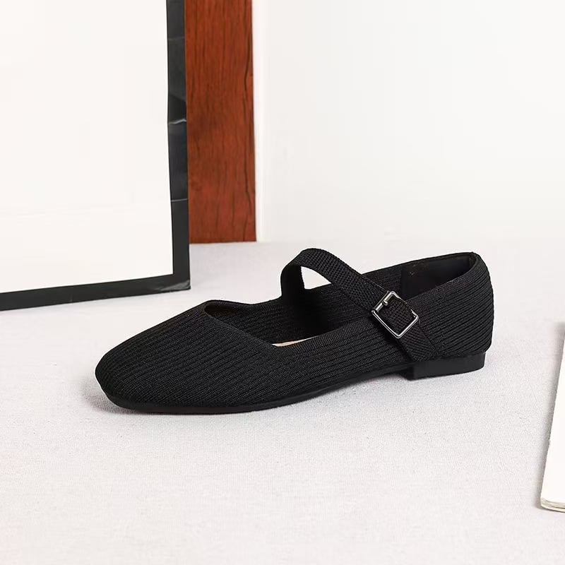 Loafers pentru femei, mărime mare, din plasă tricotată, cu curea simplă, respirabili, stil casual
