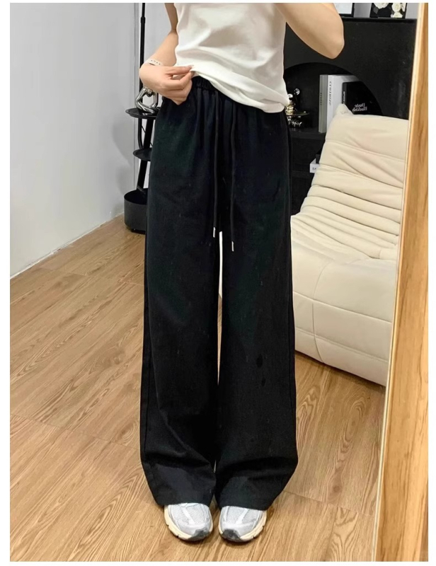 Dámske biele športové nohavice plus size, letné, s vysokým pásom, rovné nohavice, zoštíhľujúce pre hruškovitú postavu.