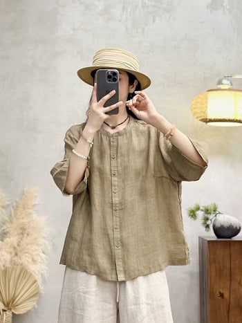 Top cardigan damă, culoare solidă, mâneci scurte, croială lejeră, primăvară-vară