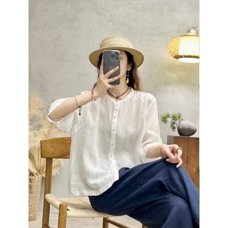 Top cardigan damă, culoare solidă, mâneci scurte, croială lejeră, primăvară-vară
