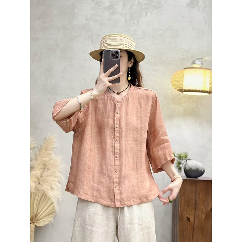 Top cardigan damă, culoare solidă, mâneci scurte, croială lejeră, primăvară-vară