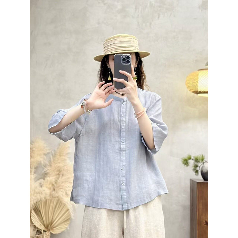 Top cardigan damă, culoare solidă, mâneci scurte, croială lejeră, primăvară-vară