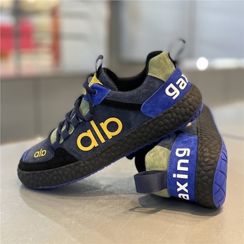 Férfi divatcipő, 2025 tél, casual velúr sneaker színblokkokkal, A-Gan stílus